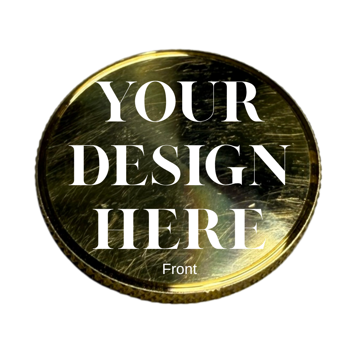 Fully Customizable (2 sides) Brass Knurled Edge Custom Engraved Ball Marker (32mm x 3mm)