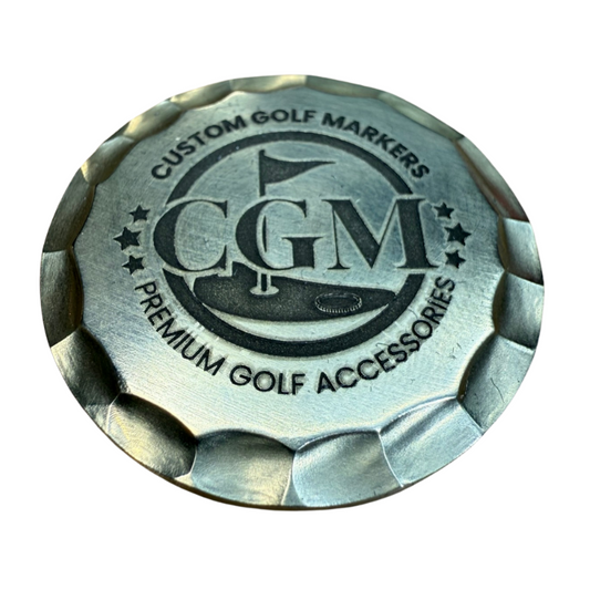 Fully Customizable (2 sides) Brass Hammered Edge Ball Marker (40mm x 4mm)
