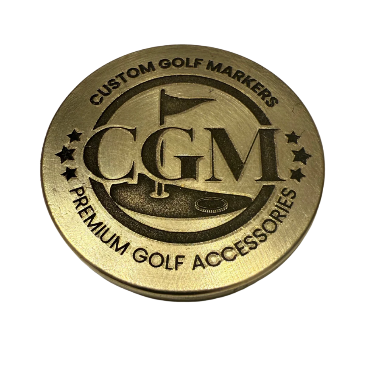 Fully Customizable (2 sides) Brass Flat Custom Engraved Ball Marker (32mm x 3mm)