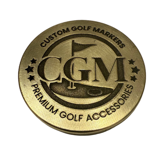Fully Customizable (2 sides) Brass Flat Custom Engraved Ball Marker (32mm x 3mm)